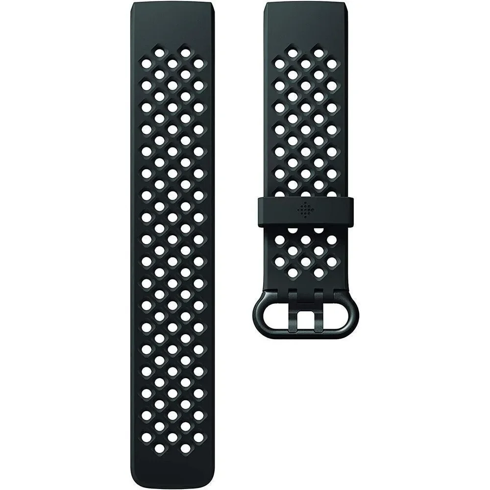 Fitbit Charge 3 Accessory‎ Band, Official Fitbit Product, Sport, Black, Small
